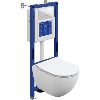 Комплект CERSANIT BRASKO SMART DPL EO slim инсталляция AQUA 40 SMART M кнопка ESTETICA пластик белый LP