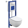 Комплект CERSANIT BRASKO SMART DPL EO slim инсталляция AQUA 40 SMART M кнопка ESTETICA пластик белый LP