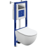 Комплект CERSANIT BRASKO SMART DPL EO slim инсталляция AQUA 40 SMART M кнопка TWINS пластик хром глянцевый LP