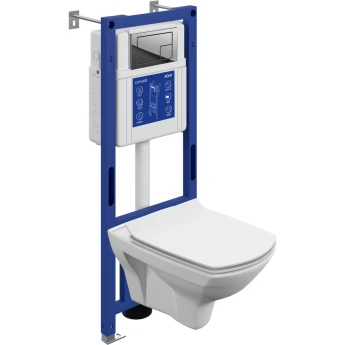 Комплект CERSANIT CARINA XL DPL EO slim инсталляция AQUA 40 SMART M кнопка CORNER пластик пластик хром