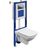 Комплект CERSANIT CARINA XL DPL EO slim инсталляция AQUA 40 SMART M кнопка CORNER пластик пластик хром