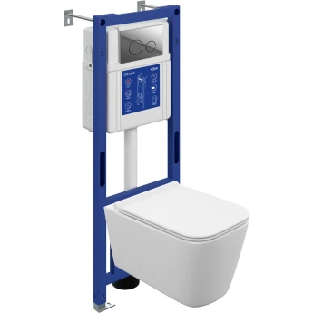 Комплект CERSANIT CREA VORTEX DPL EO инсталляция AQUA 40 SMART M кнопка TWINS пластик хром глянцевый