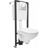 Комплект CERSANIT DELFI DPL EO SLIM инсталляция BLACK кнопка LEON пластик хром глянцевый