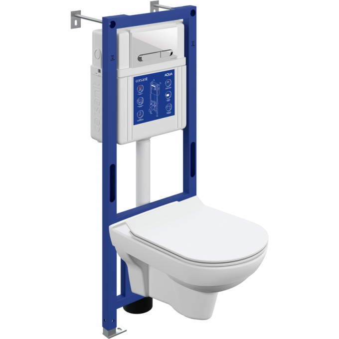 Комплект CERSANIT ITY CO DPL EO slim инсталляция AQUA 40 SMART M кнопка ESTETICA пластик белый с рамкой хром