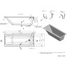 Ванна CERSANIT CREA 170x70 прямоугольная