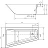 Ванна CERSANIT асимметричная CREA 160x100 левая белый